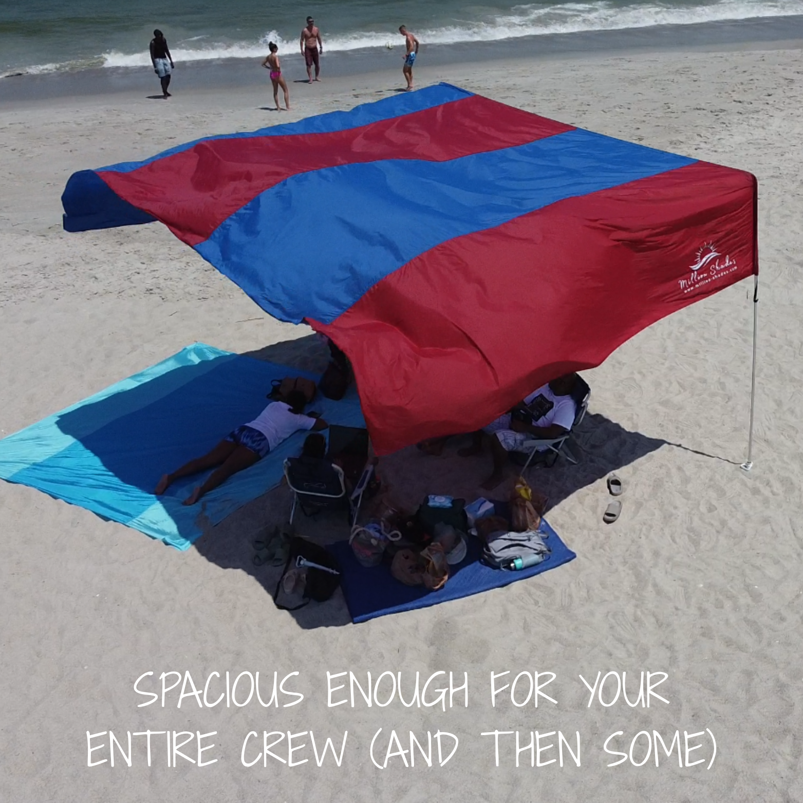 Grand Shade with Bold Blue and Red Canopy