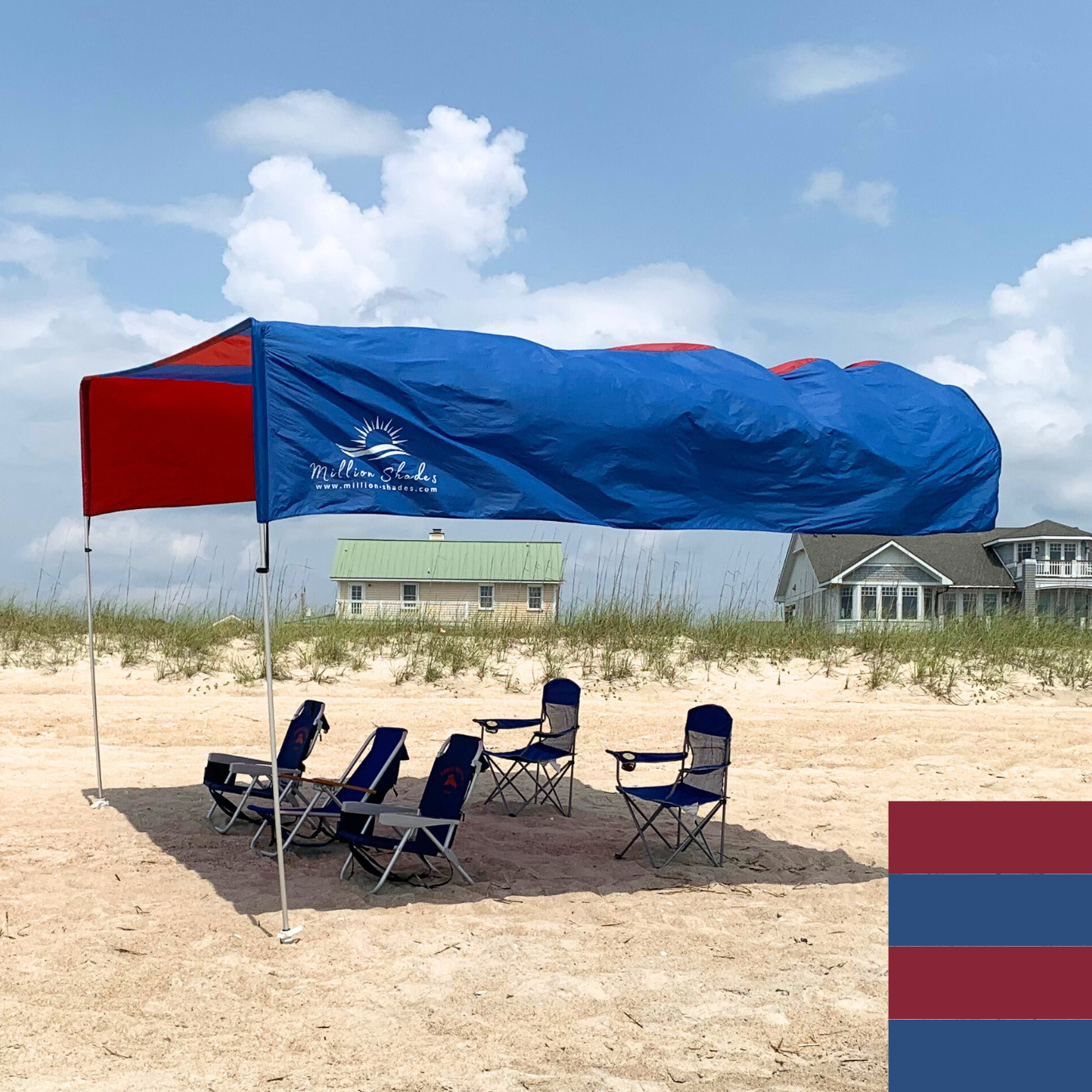 Shade with Red & Blue Canopy