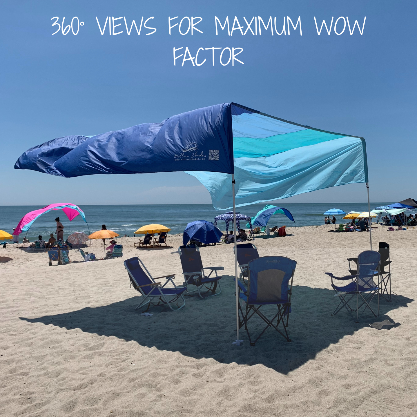 Grande Shade with Beach Blue Tones Canopy