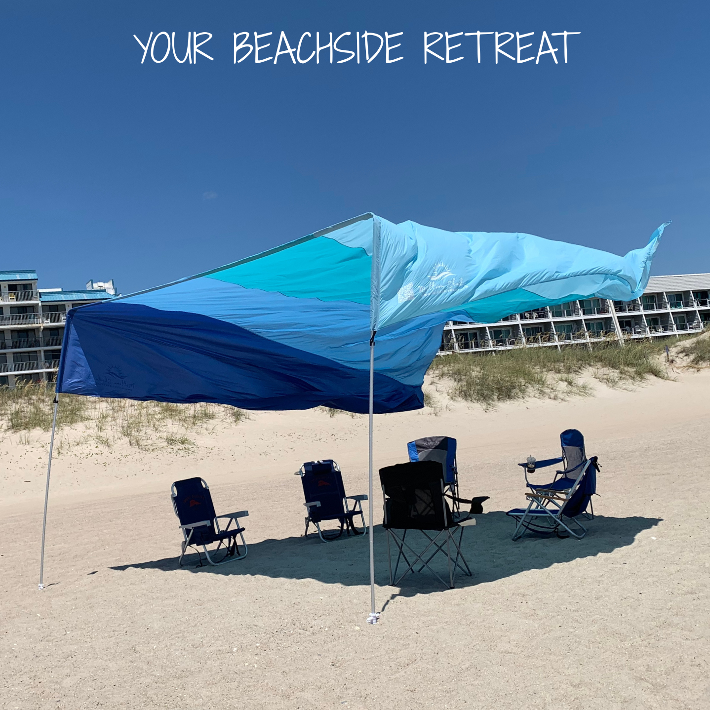Grande Shade with Beach Blue Tones Canopy