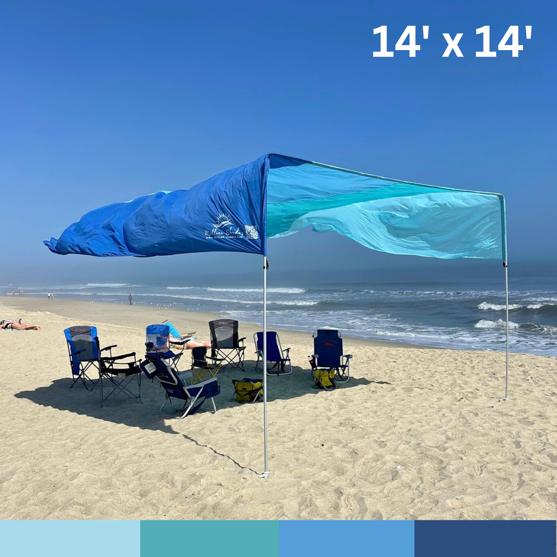 "Grande" shade with "Beach Blue Tones" color palette.
