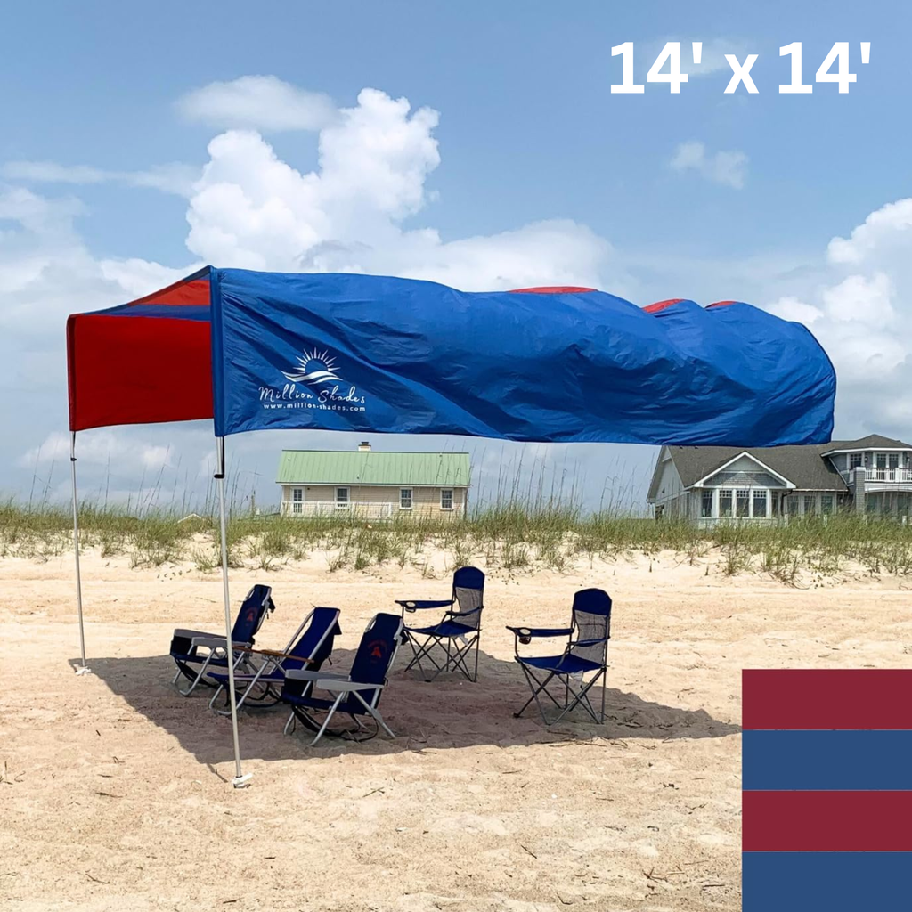 "Grande" shade with "Bold Blue and Red" color palette.