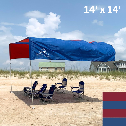 "Grande" shade with "Bold Blue and Red" color palette.