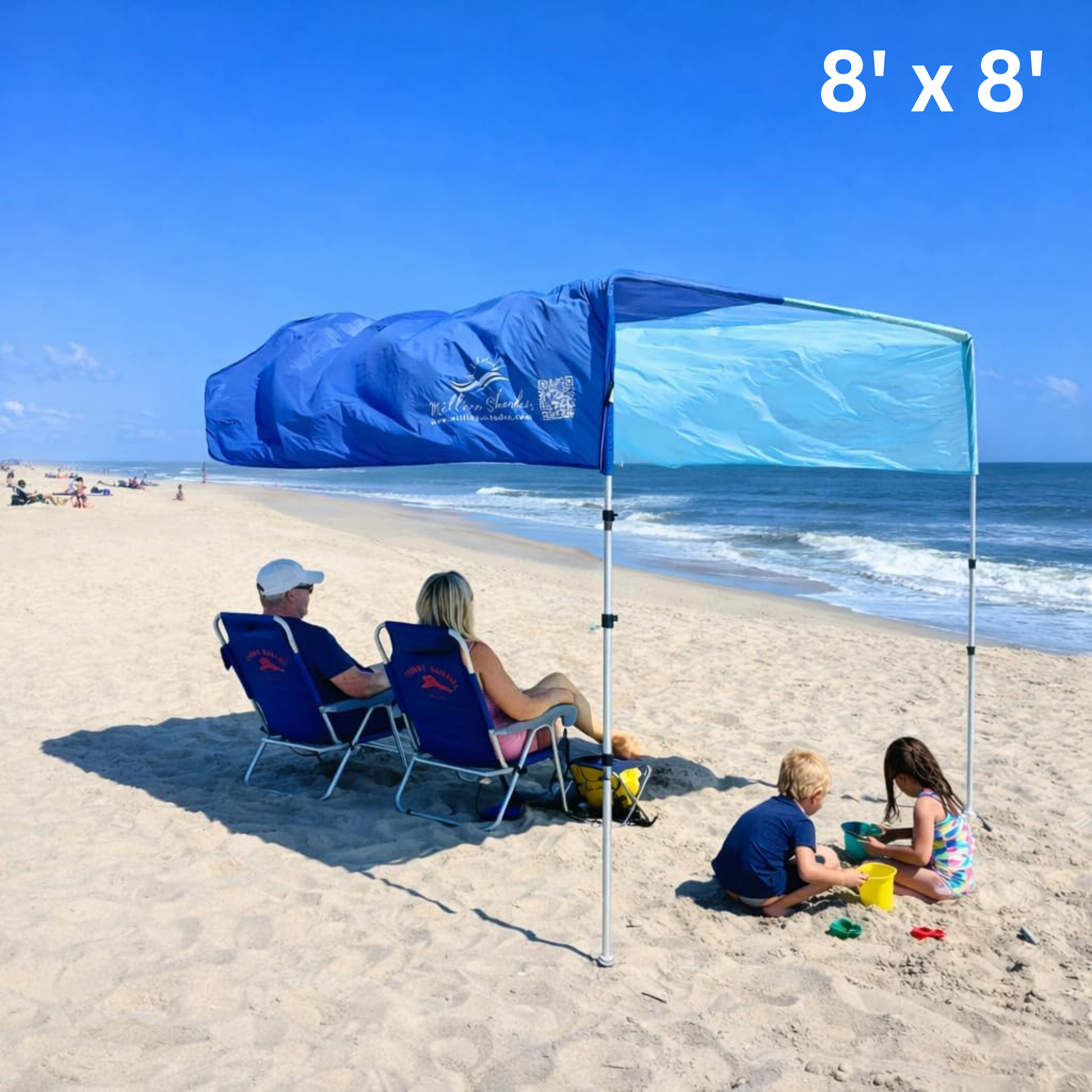 "Cozy" shade with "Beach Blue Tones" color palette.