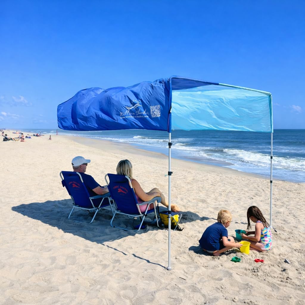 Beach Shade Canopy 8x8 ft for 2-3 People | Wind-Propelled® Beach Shade Sail | Cozy