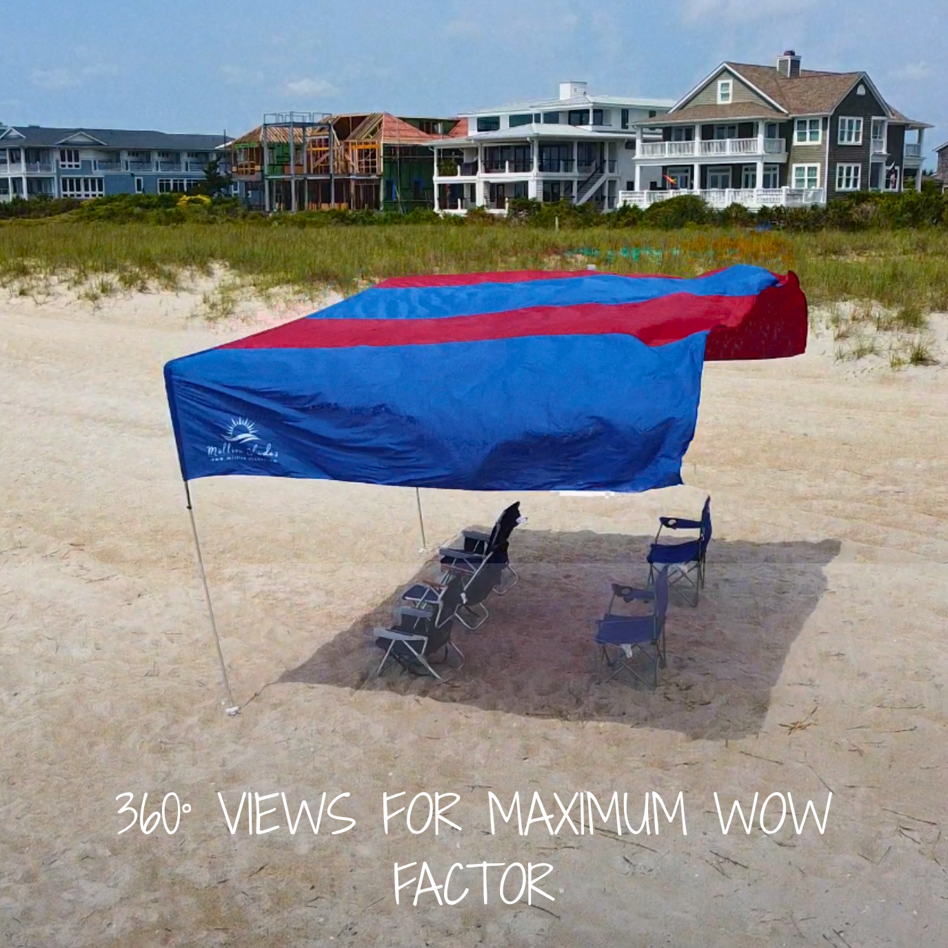 Shade with Red & Blue Canopy