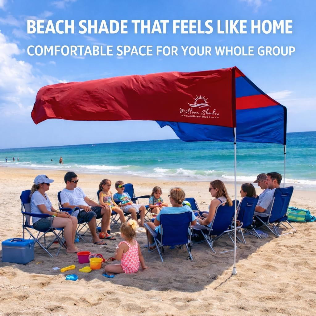 "Grande" shade with "Bold Blue and Red" color palette.