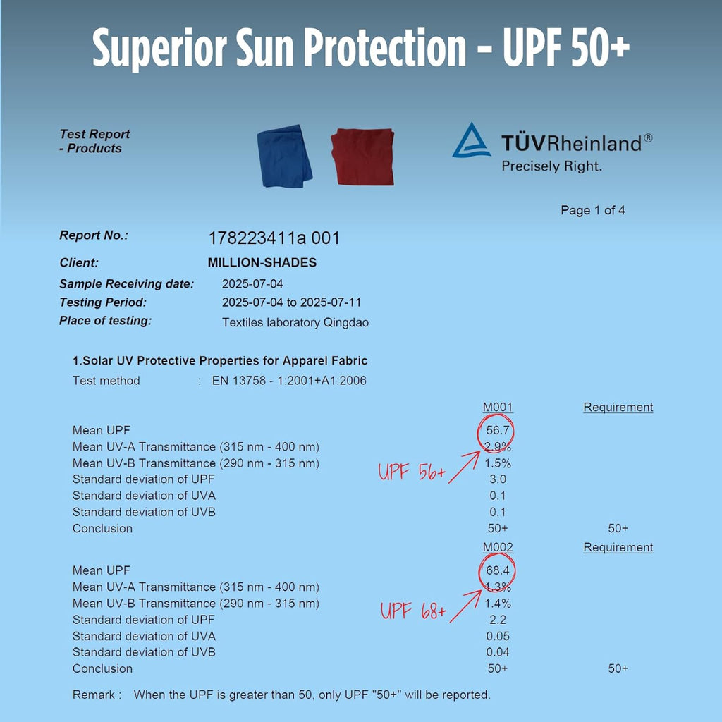 "Grande" shade with "Bold Blue and Red" color palette.