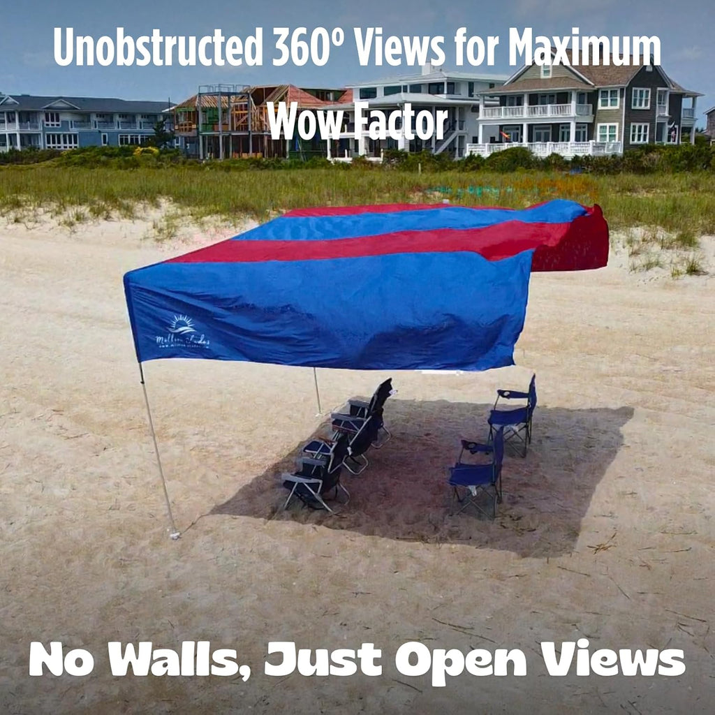 "Grande" shade with "Bold Blue and Red" color palette.