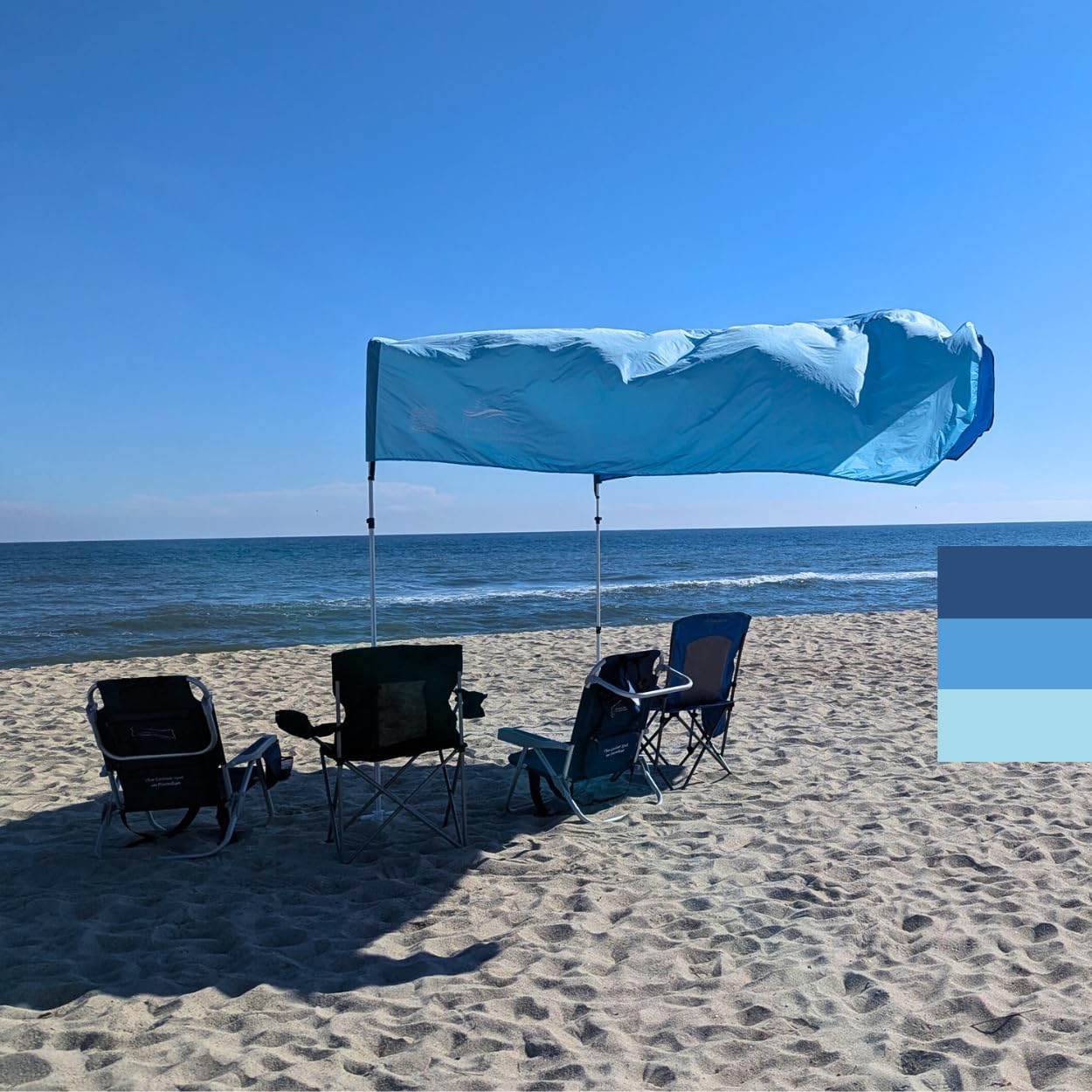 "Classic" shade with "Beach Blue Tones" color palette.