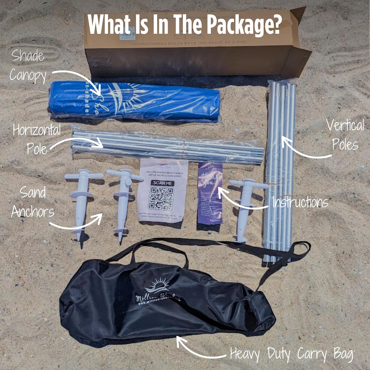 "Grande" shade with "Bold Blue and Red" color palette.