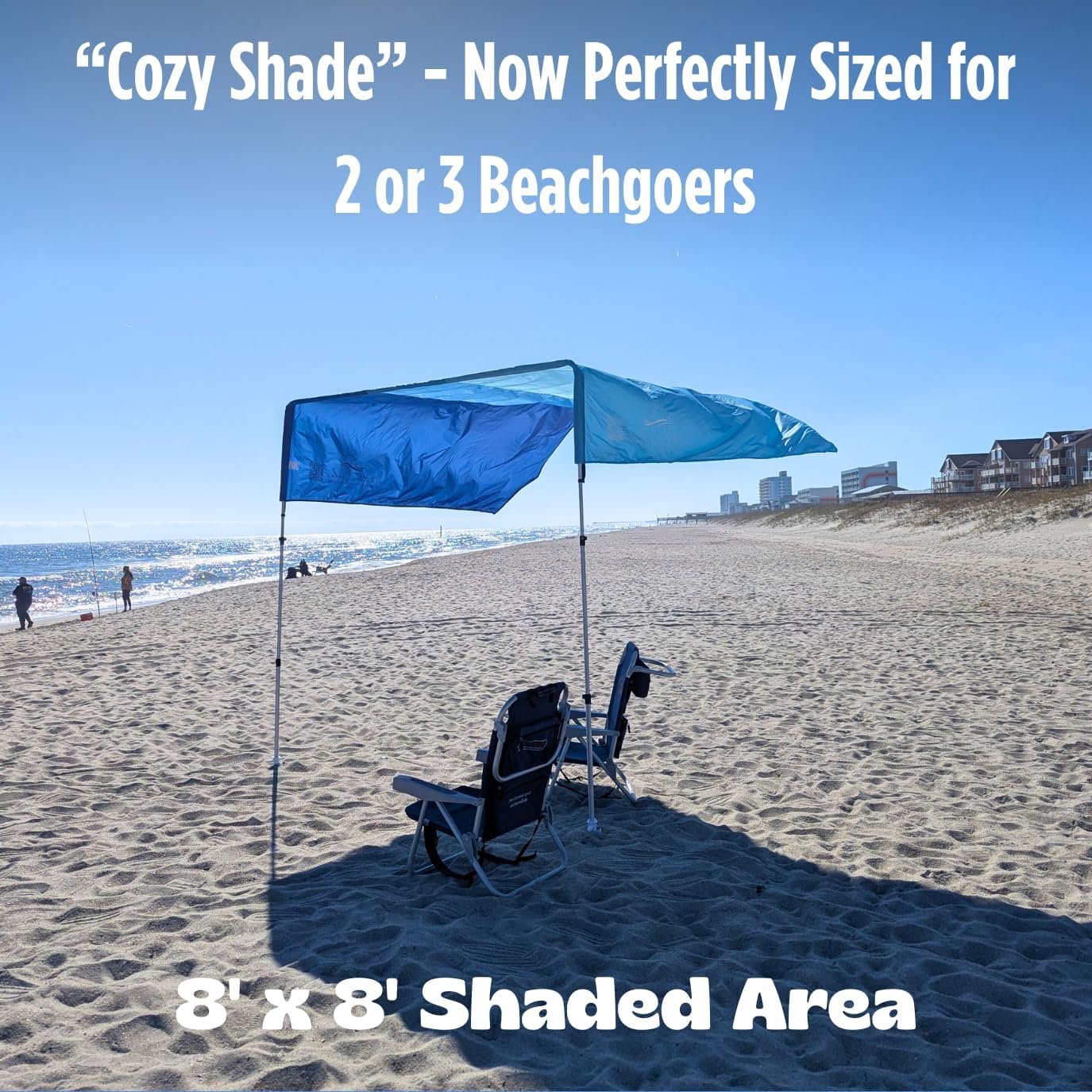"Cozy" shade with "Beach Blue Tones" color palette.
