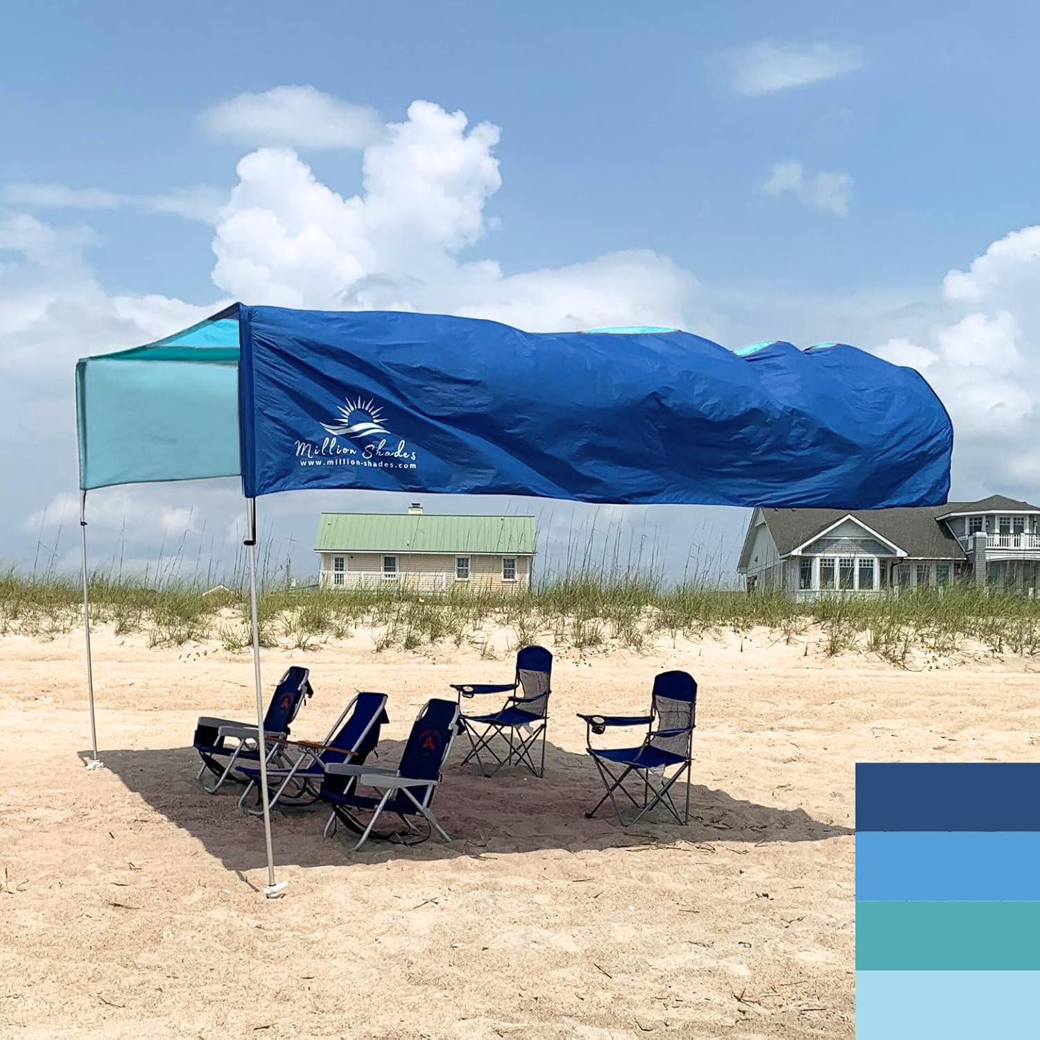 "Grande" shade with "Beach Blue Tones" color palette.