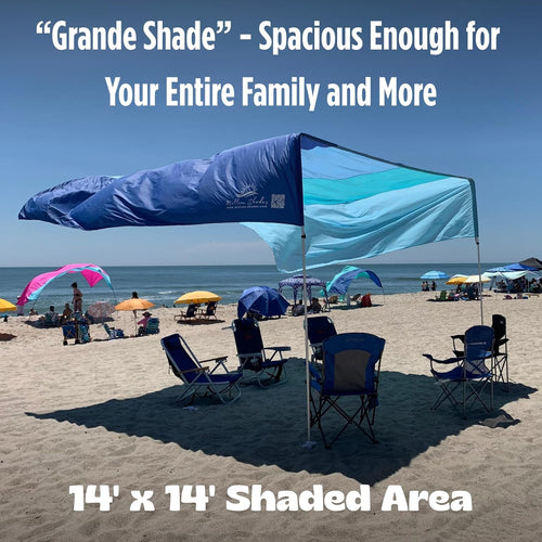 "Grande" shade with "Beach Blue Tones" color palette.