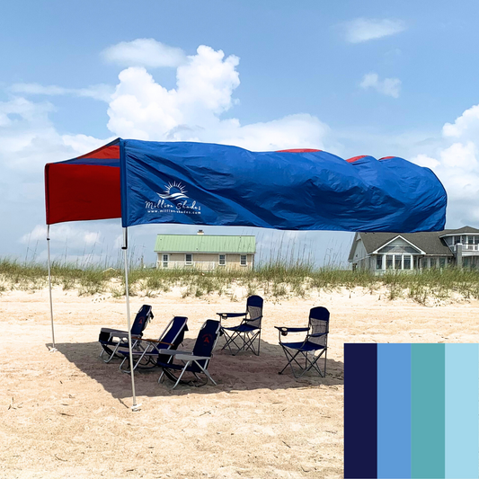 Ultimate Flying Beach Shade | UPF 50+ Sun Protection | Sun Shade Beach Canopy with Lightweight, Easy Setup & 360° Views (Beach Blue Canopy)