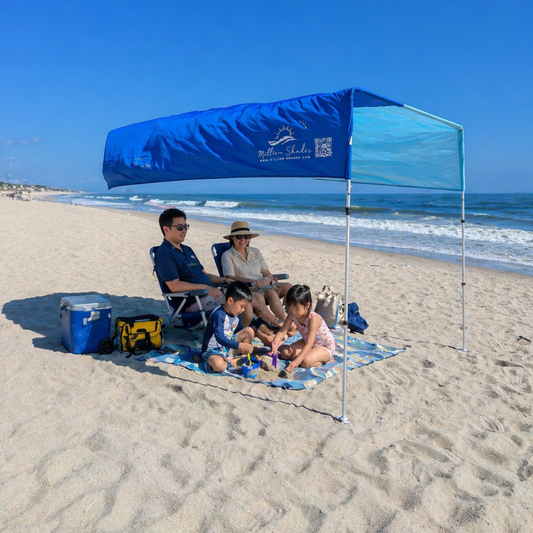 Beach Shade Canopy 8x8 ft for 2-3 People | Wind-Propelled® Beach Shade Sail | Cozy